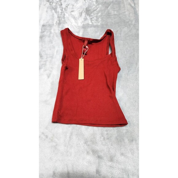 SKIMS Tops - Skims Medium Brick Red Cotton Rib Tank Top AP-TNK-0038 NWT